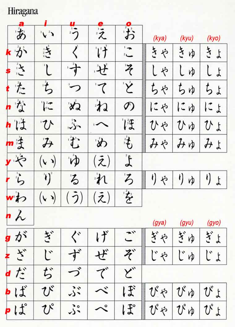 Hiragana Katakana Alphabet Chart | Sexiz Pix